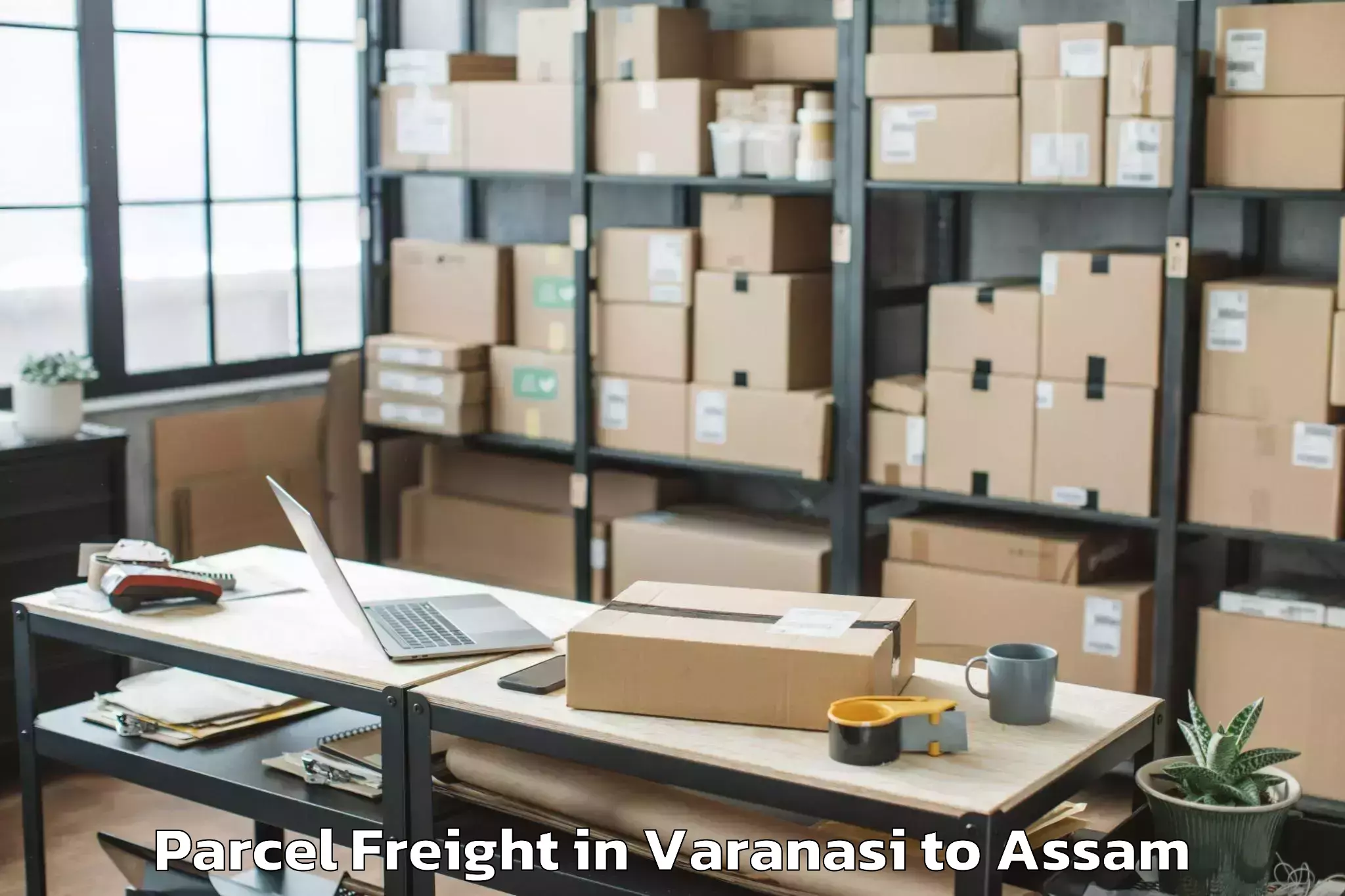 Book Your Varanasi to Kalaigaon Parcel Freight Today